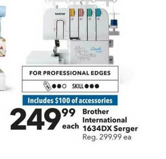 JOANN Brother International 1634dx Serger offer