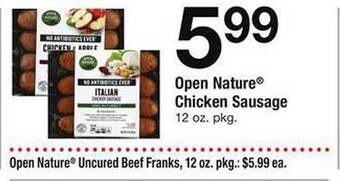 Safeway Open nature chicken sausage offer