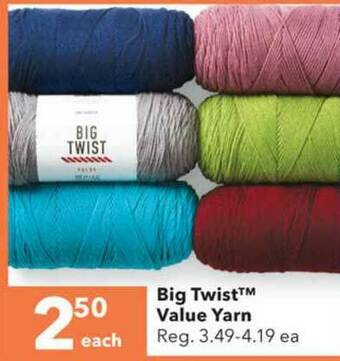 JOANN Big Twist Value Yarn offer