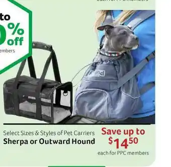 Pet Supplies Plus Sherpa Or Outward Hound offer