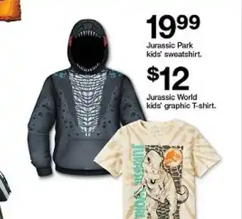 Target Jurassic park kids sweatshirt, jurassic world kids graphic t-shirt offer
