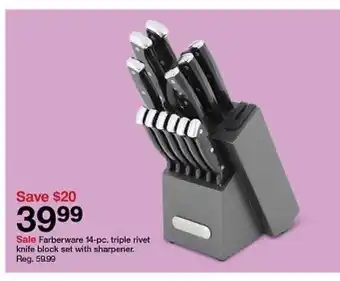 Target Farberware 14-pc. triple rivet knife block set with sharpener offer