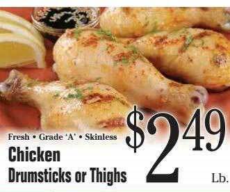 Morton Williams Chicken drumsticks or thighs offer