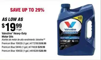 Napa Valvoline heavy-duty motor oils offer