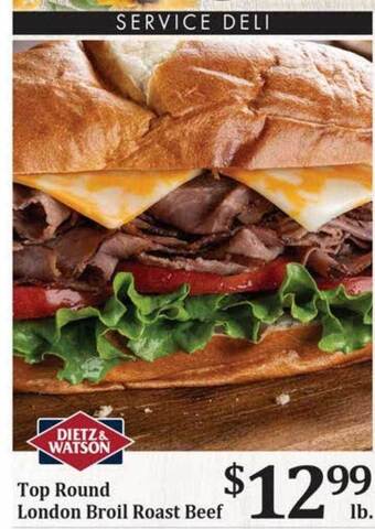 Rosauers Top round london broil roast beef offer