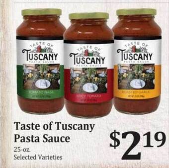 Rosauers Taste of tuscany pasta sauce offer