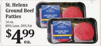 Rosauers St helens ground beef patties offer