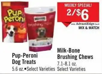 Price Chopper Pup-peroni dog treats, milk-bone brushing chews offer