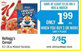Price Chopper Kellogg's cereal offer