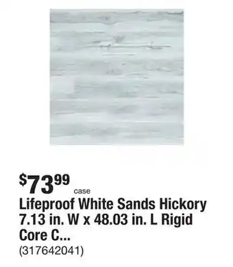 The Home Depot Lifeproof white sands hickory 7.13 in. w x 48.03 in. l rigid core click lock luxury vinyl plank flooring (19.01 sq. ft./case) offer