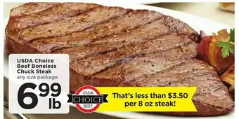 Cub Foods Usda choice beef boneless chuck steak offer