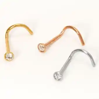 Claire's Mixed metal 20g classic cubic zirconia nose studs - 3 pack offer