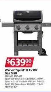 Ace Hardware Weber spirit ii e-310 gas grill offer
