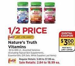 ShopRite Nature's truth vitamins offer