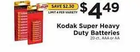 ShopRite Kodak super heavy duty batteries offer