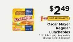 ShopRite Oscar mayer regular lunchables offer
