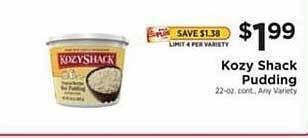 ShopRite Kozy shack pudding offer