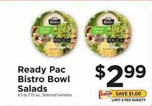 ShopRite Ready pac bistro bowl salads offer