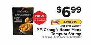 ShopRite P.f. chang's home menu tempura shrimp offer