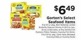 ShopRite Gorton's select seafood items offer