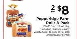 ShopRite Pepperidge farm rolls 8-pack offer