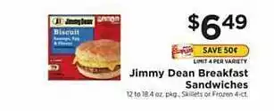 ShopRite Jimmy dean breakfast sandwiches offer