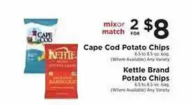 ShopRite Cape cod potato chips, kettle brand potato chips offer