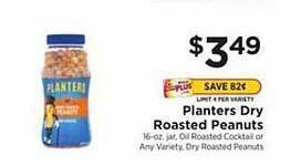 ShopRite Planters dry roasted peanuts offer