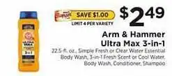 ShopRite Arm & hammer ultra max 3-in-1 offer