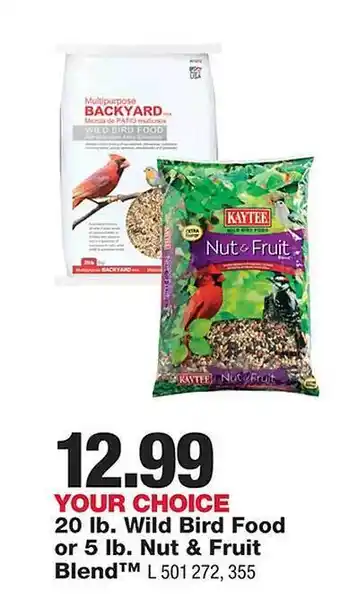 True Value 20 lb. wild bird food or 5 lb. nut & fruit blend offer
