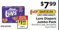 ShopRite Luvs diapers jumbo pack offer