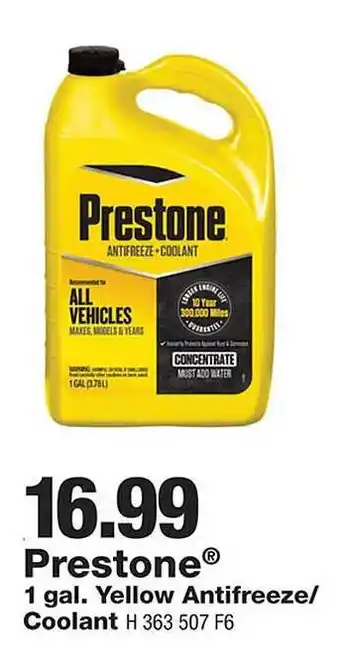 Prestone 1 gal. yellow antifreeze-coolant
