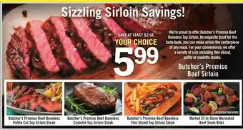 Price Chopper Butcher's promise beef sirloin offer