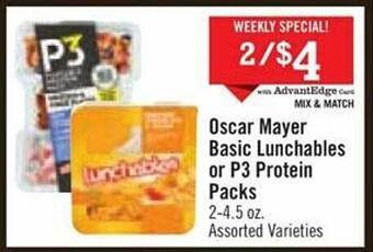 Price Chopper Oscar mayer basic lunchables or p3 protein packs offer