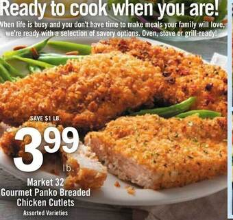 Price Chopper Market 32 gourmet panko breaded chicken cutlets offer