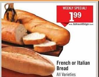 Price Chopper French or italian bread offer