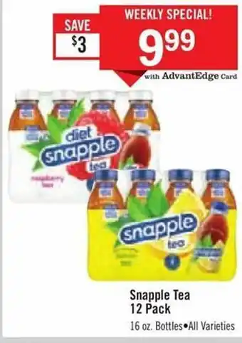 Price Chopper Snapple tea 12 pack offer