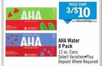 Price Chopper Aha water 8 pack offer