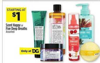 Dollar General Scent happy or five deep breaths offer
