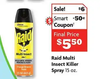 Family Dollar Raid multi insect killer spray offer