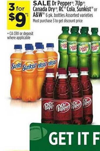 Dollar General Dr pepper, 7up, canada dry, rc cola, sunkist or a&w offer