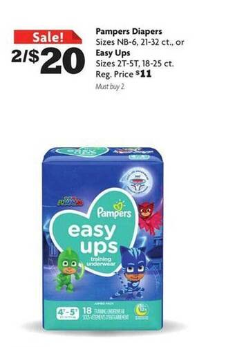 Family Dollar Pampers diapers or easy ups offer