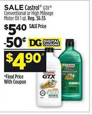 Dollar General Castrol gtx offer