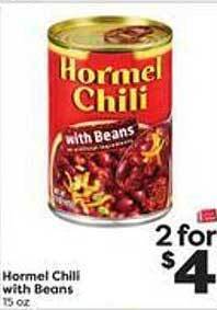 Weis Markets Hormel chili with beans offer