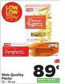Weis Markets Weis quality pasta offer