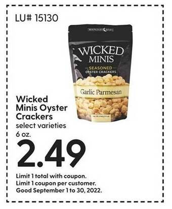 Hy-Vee Wicked minis oyster crackers offer