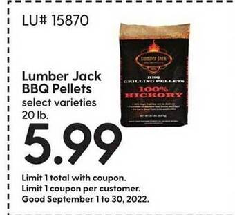 Hy-Vee Lumber jack bbq pellets offer