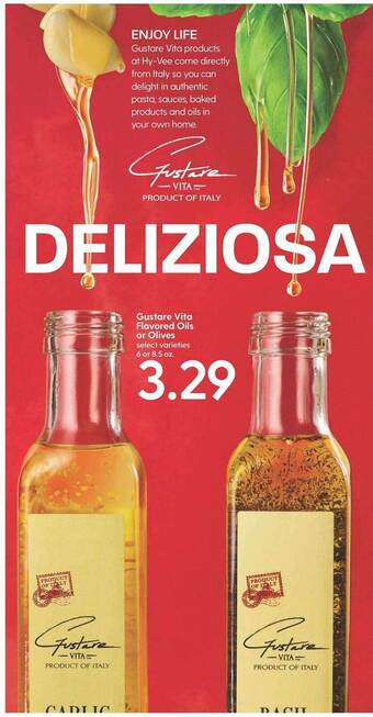 Hy-Vee Gustare vita flavored oils or olives offer