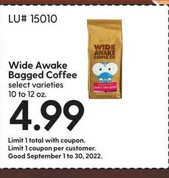 Hy-Vee Wide awake bagged coffee offer