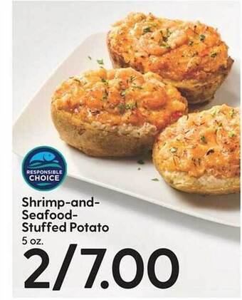 Hy-Vee Shrimp-and-seafood stuffed potato offer